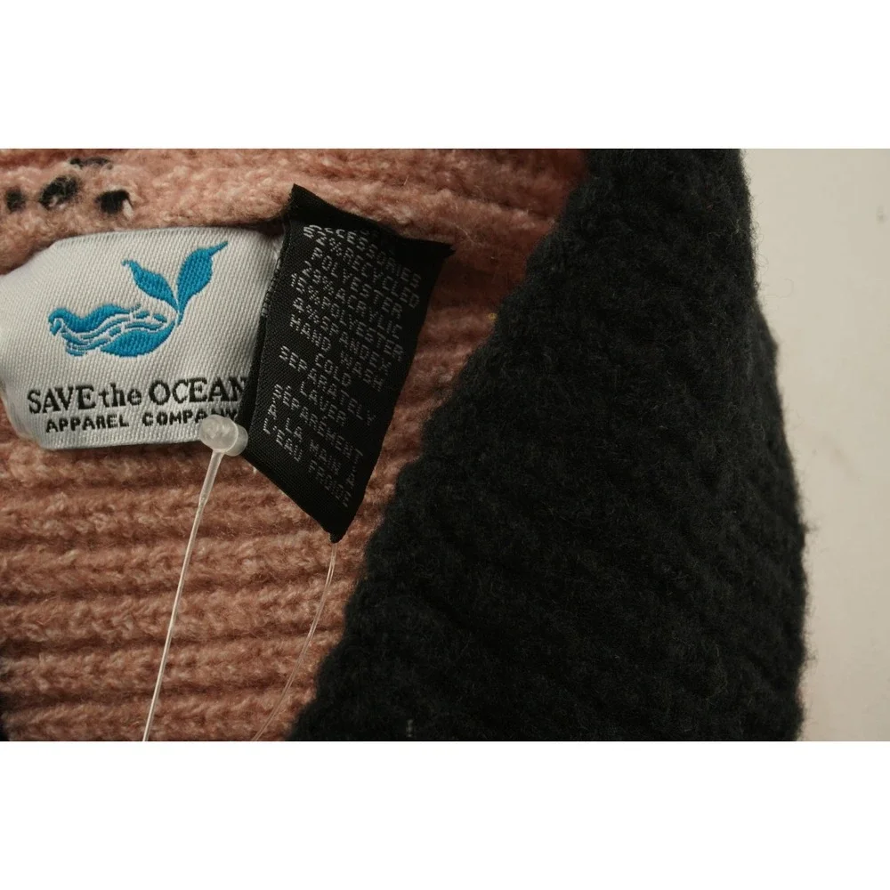 Beanie Striped SAVE THE OCEAN Gray White Tie Dye Recycled‎ Plastic New With Tags
